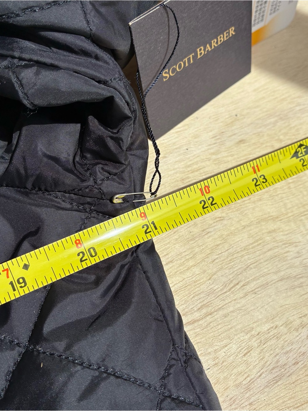 Scott Barber Quilted Full Zip Insulated Coat Men's Med Black NWT Puffer Preppy - Picture 7 of 7